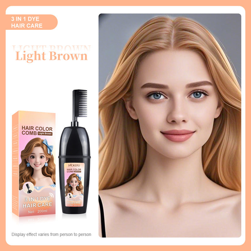 đ§´3-in-1 herbal hair coloring comb | Easy hair coloring at home with built-in brush