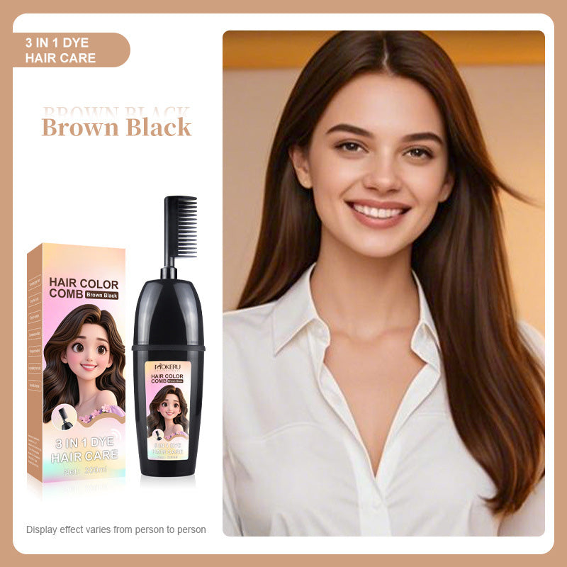 🧴3-in-1 herbal hair coloring comb | Easy hair coloring at home with built-in brush