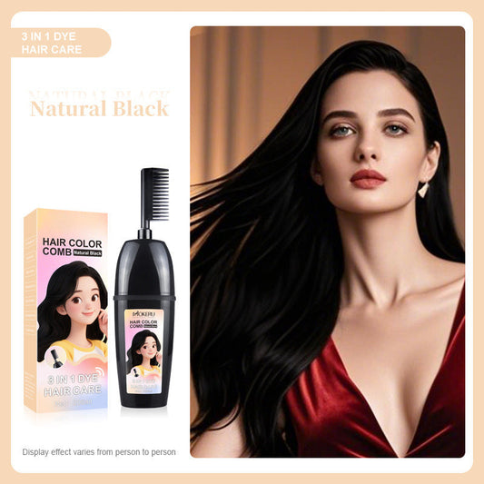 🧴3-in-1 herbal hair coloring comb | Easy hair coloring at home with built-in brush