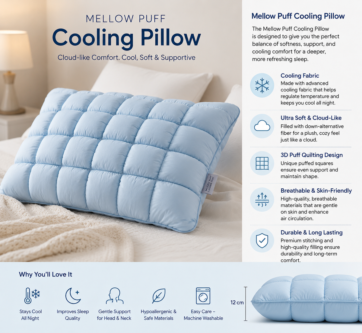 Mellow Puff Cooling Pillow