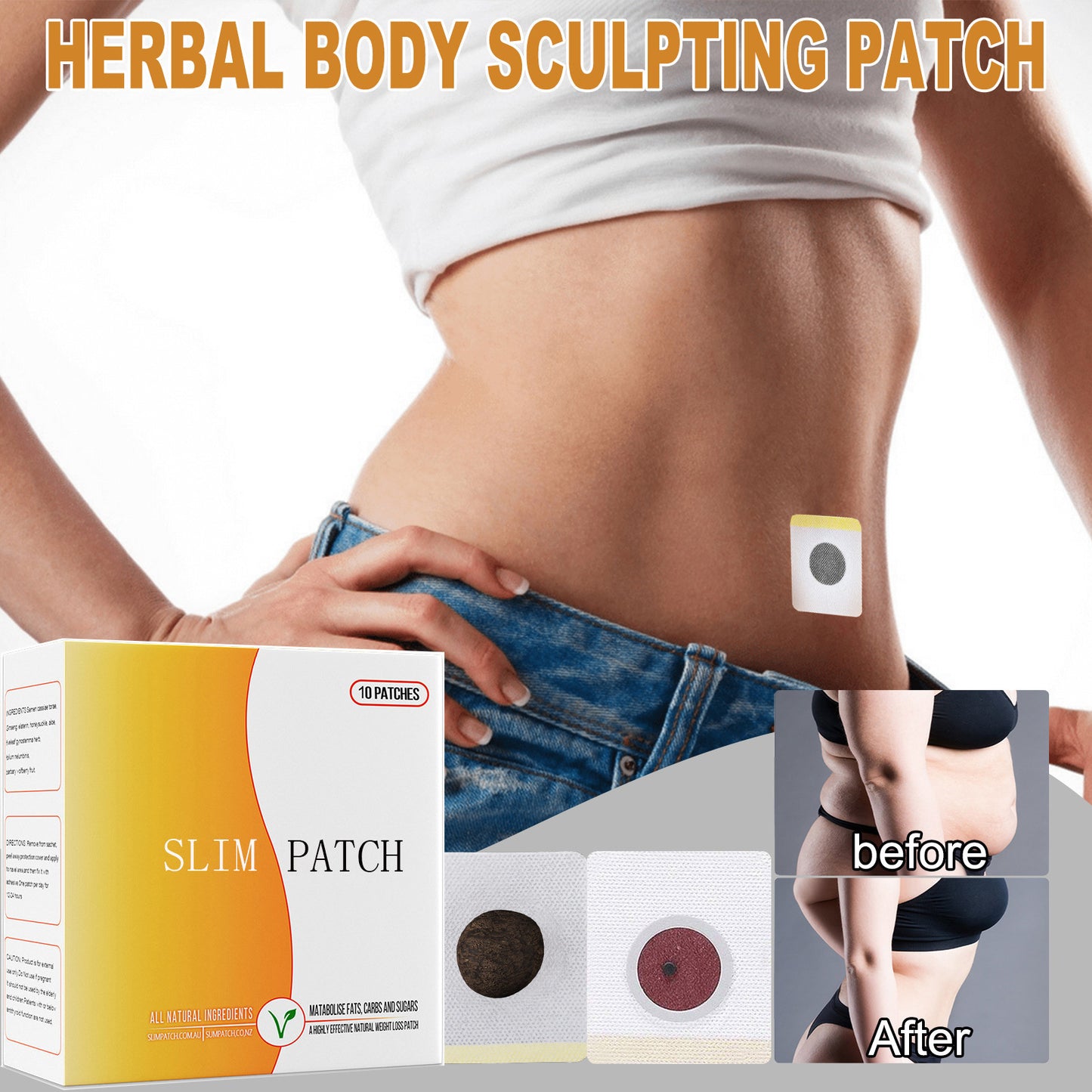 100% Natural Tummy Belly Button Slim Patch with Tightness