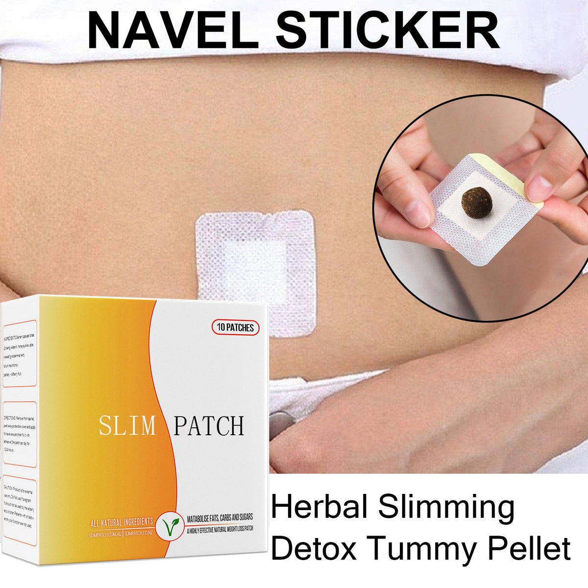 100% Natural Tummy Belly Button Slim Patch with Tightness