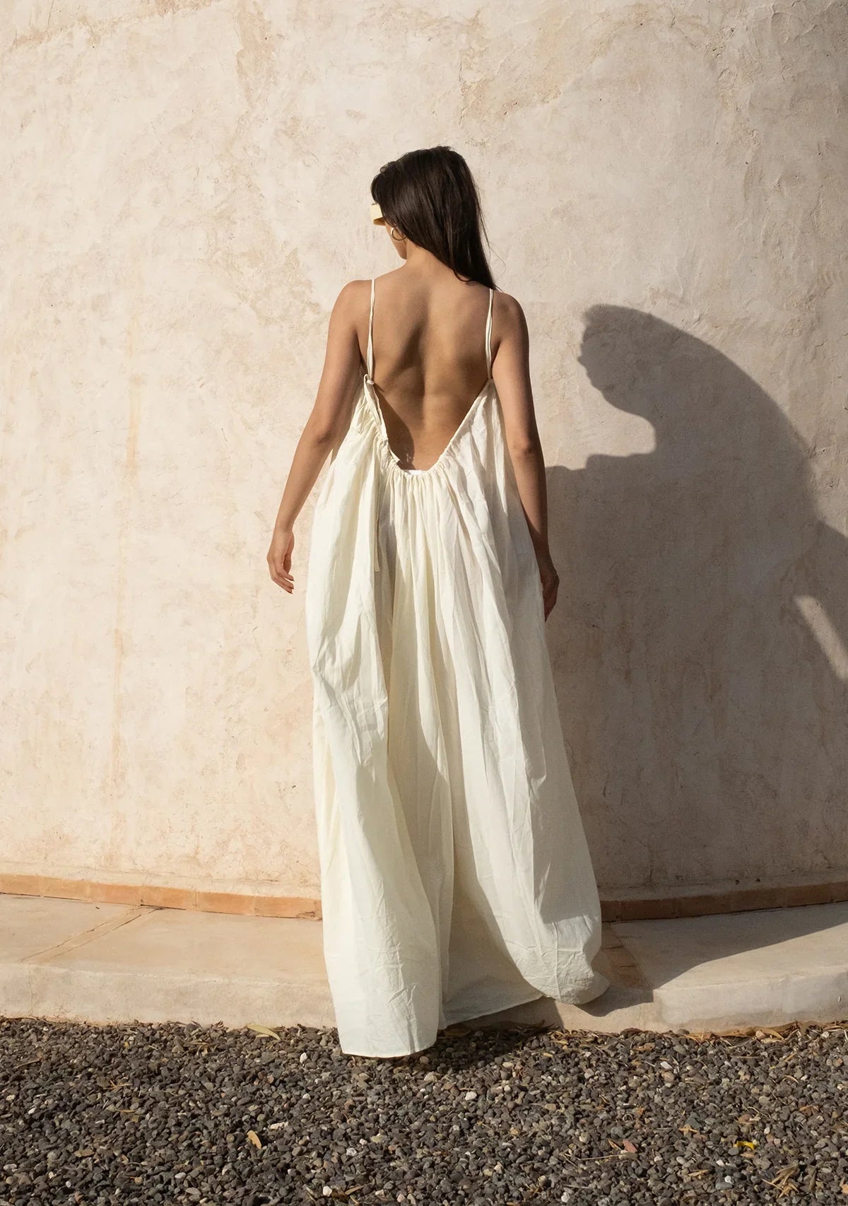 Gathered Maxi Dress With Spaghetti Straps