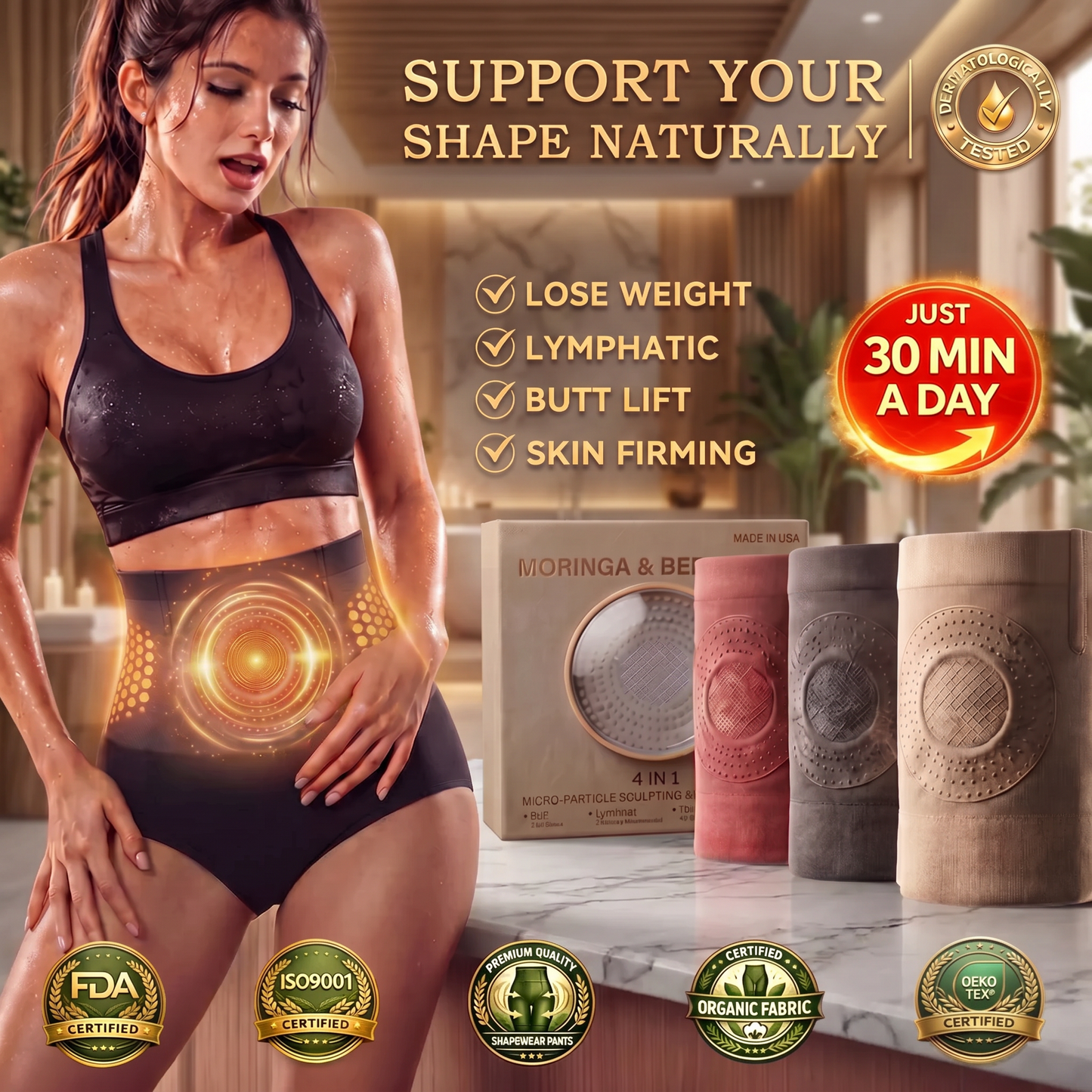 Berberine 4-in-1 Micro-Particle Fat Burning Shorts