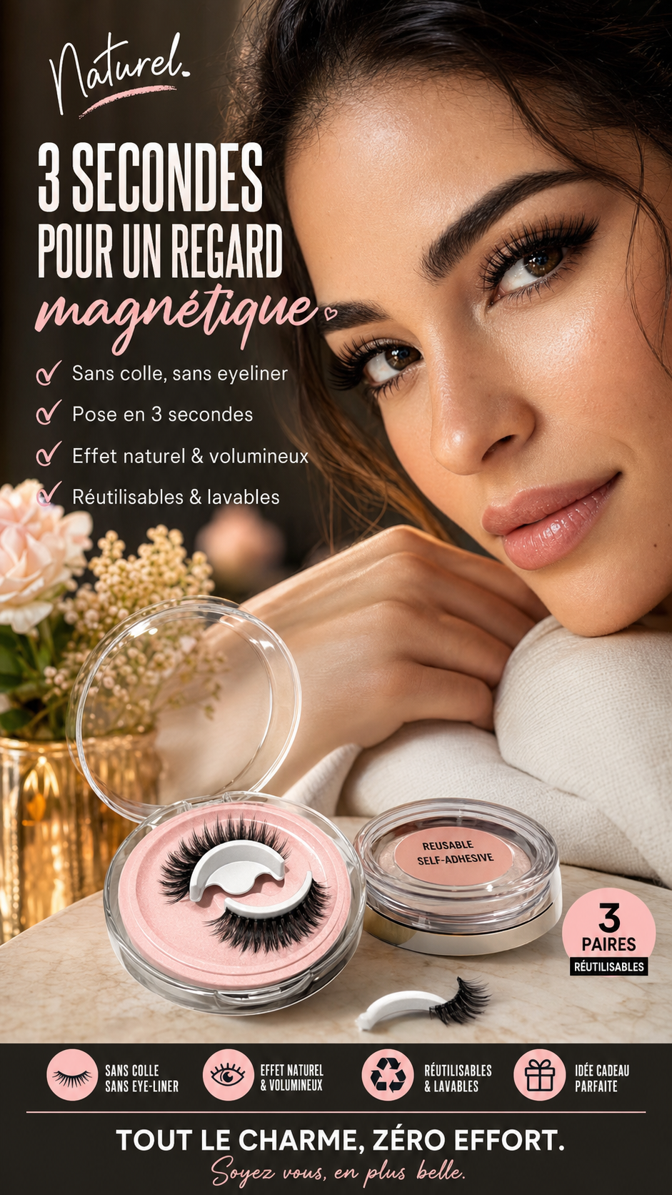 Self-Adhesive Reusable False Eyelashes