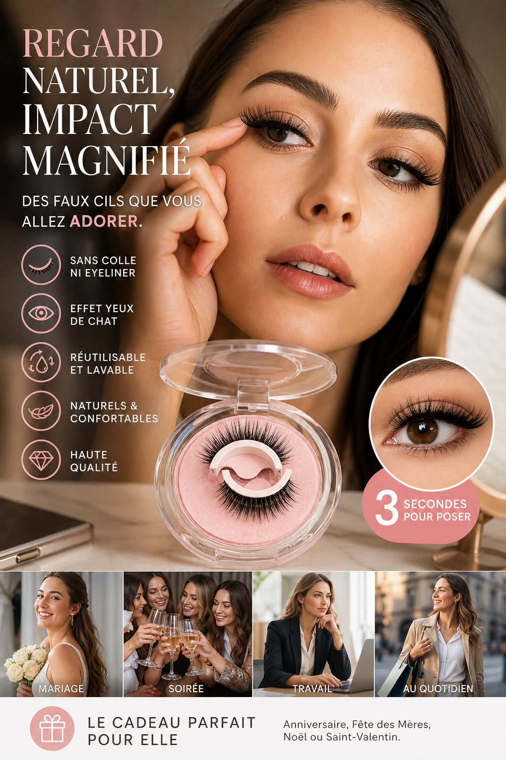 Self-Adhesive Reusable False Eyelashes