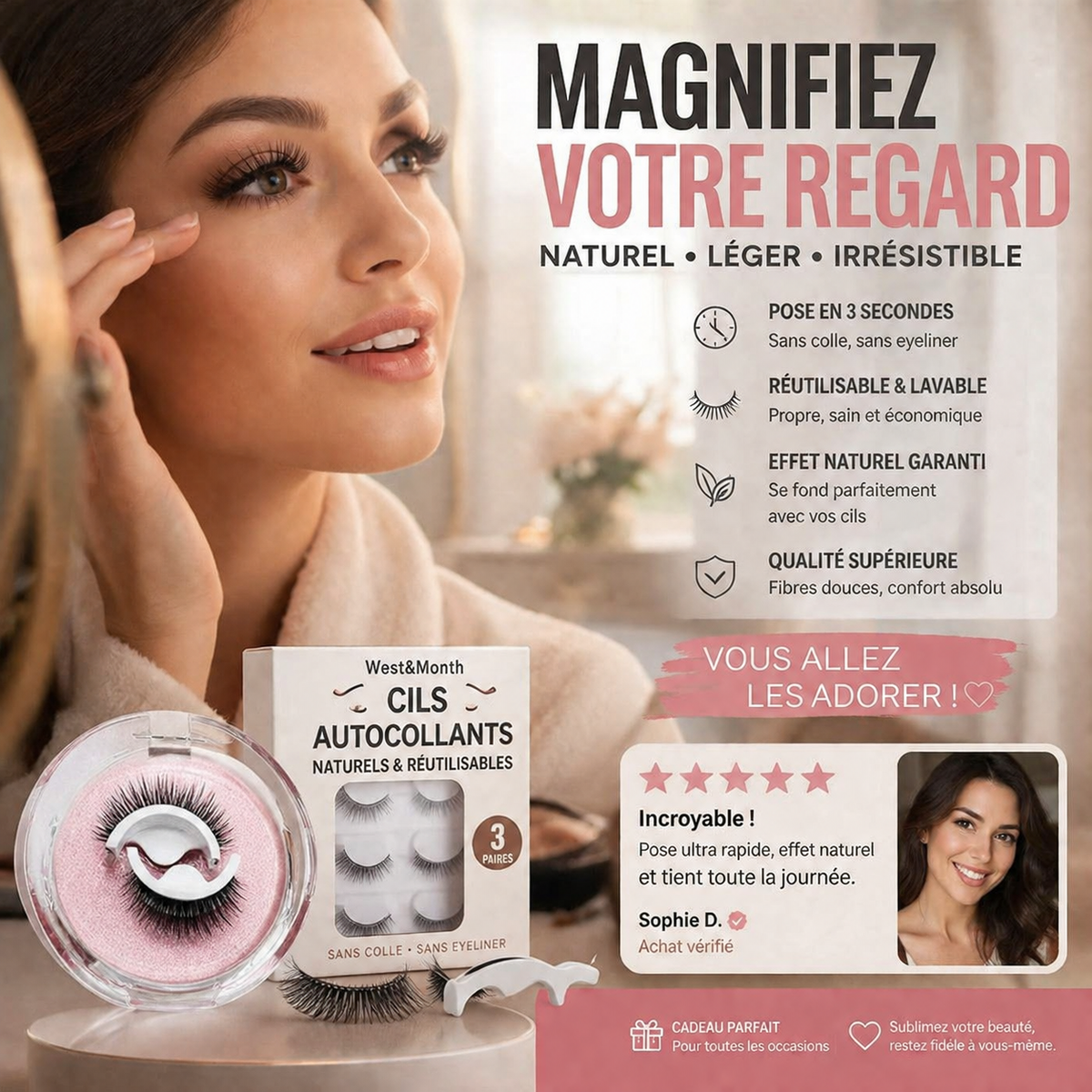 Self-Adhesive Reusable False Eyelashes