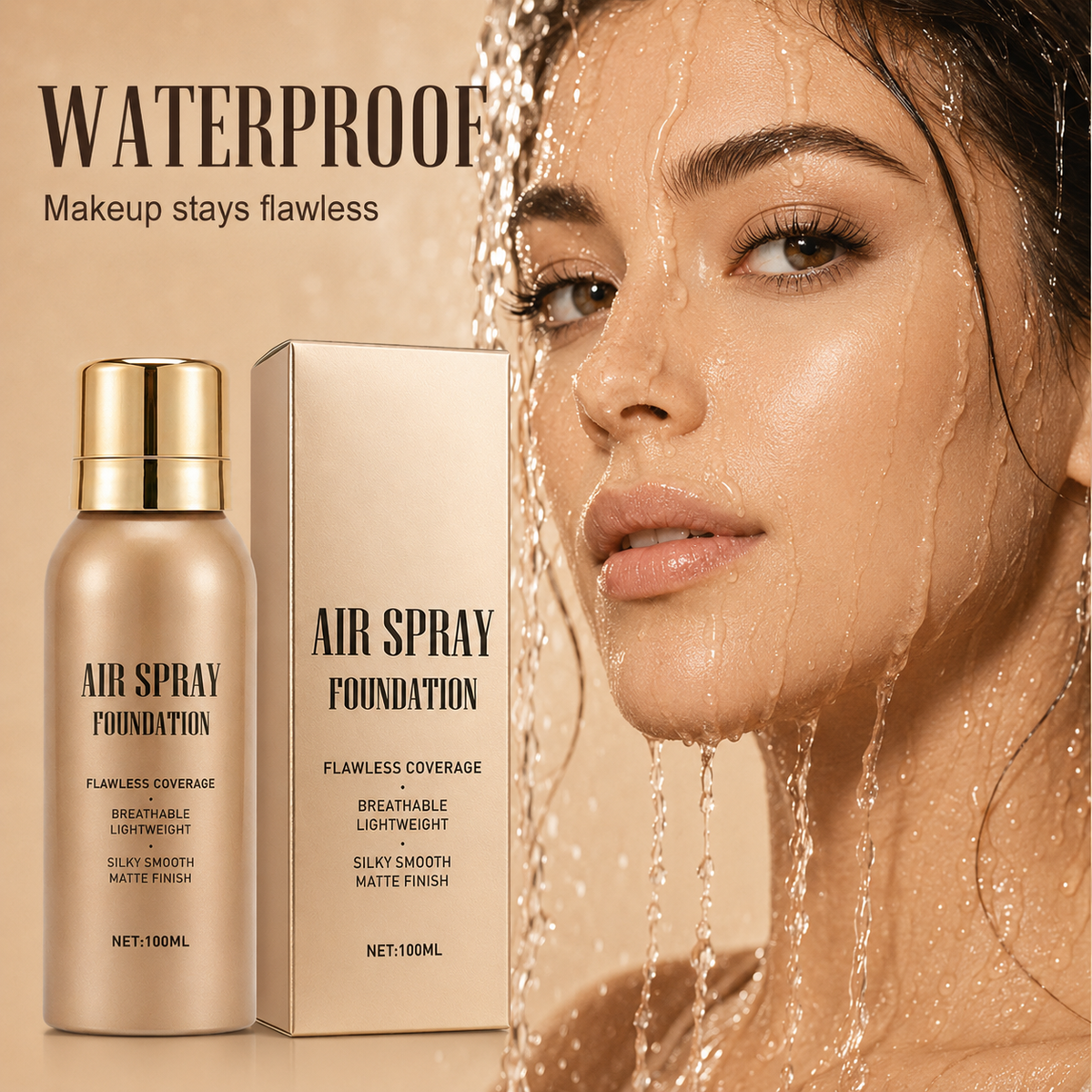 `💦Waterproof Flawless Air Spray Foundation｜Long‑Lasting Airbrush Makeup, Sweat‑Proof Buildable Coverage ✨`