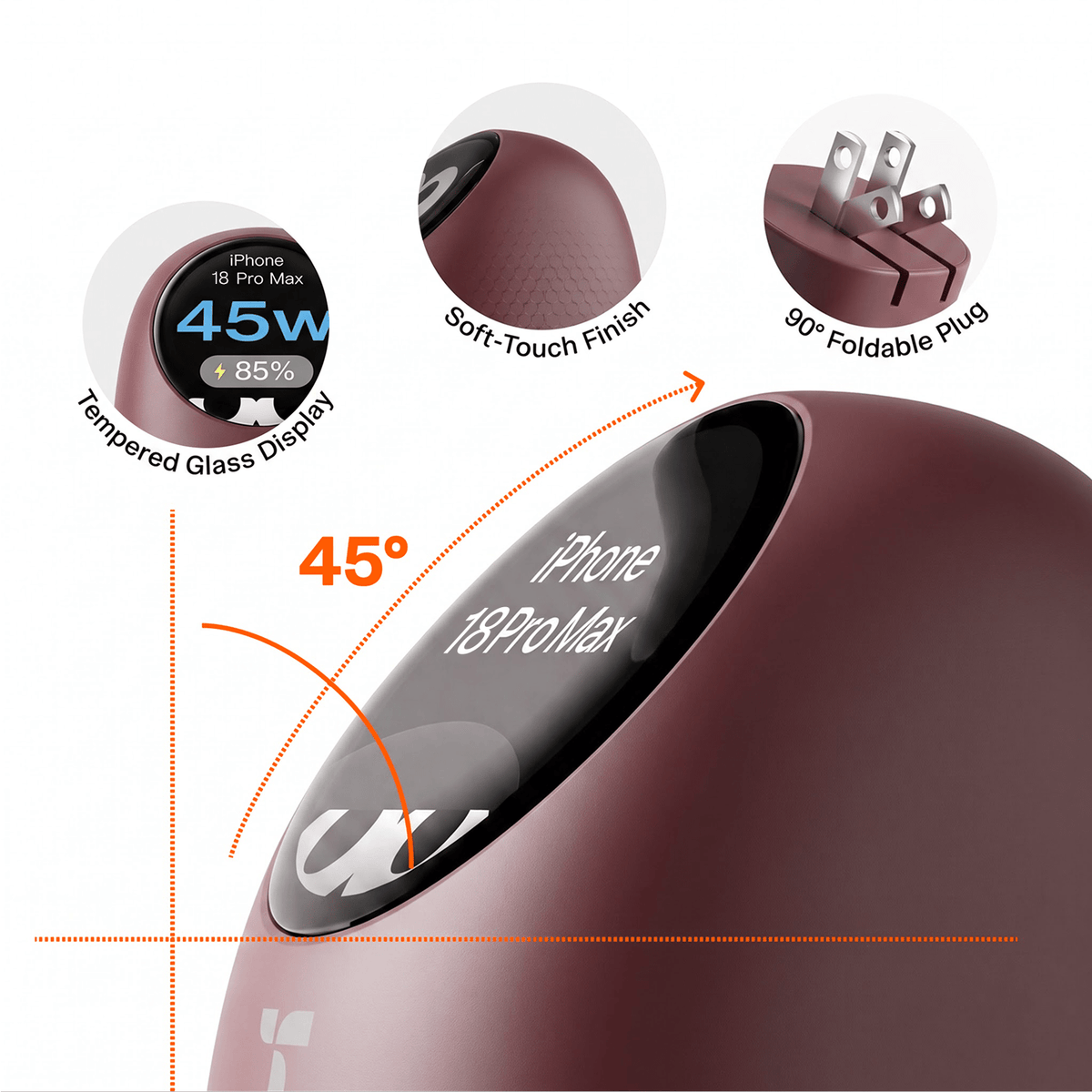🔋 TORRAS FlashEye-Dot Smart Display Charger — 45W