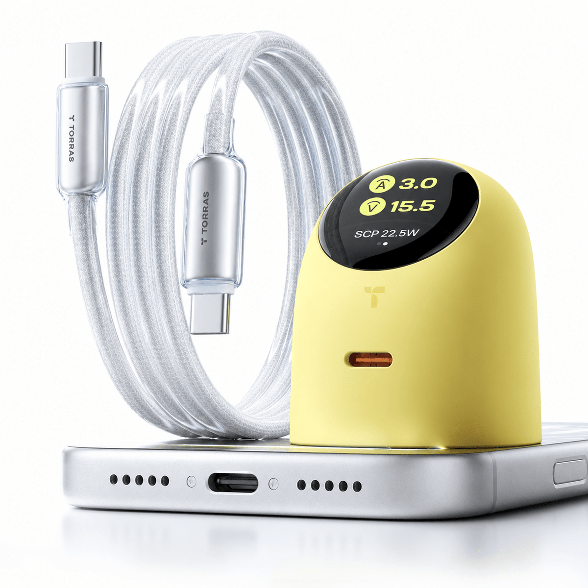🔋 TORRAS FlashEye-Dot Smart Display Charger — 45W