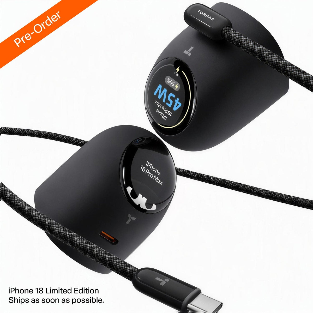 🔋 TORRAS FlashEye-Dot Smart Display Charger — 45W