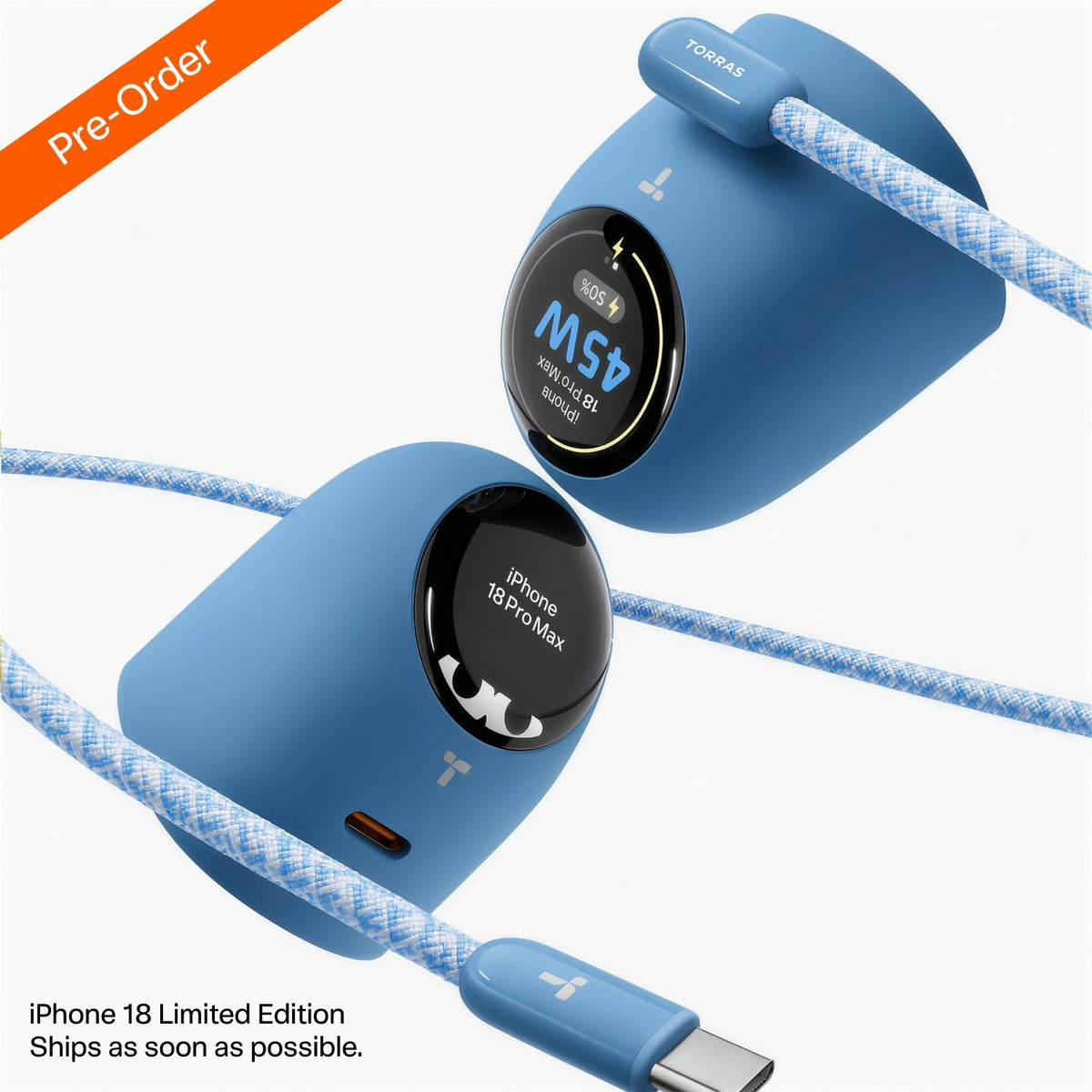 🔋 TORRAS FlashEye-Dot Smart Display Charger — 45W