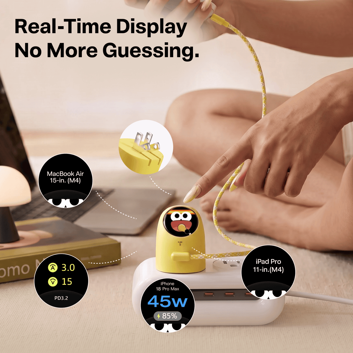 🔋 TORRAS FlashEye-Dot Smart Display Charger — 45W