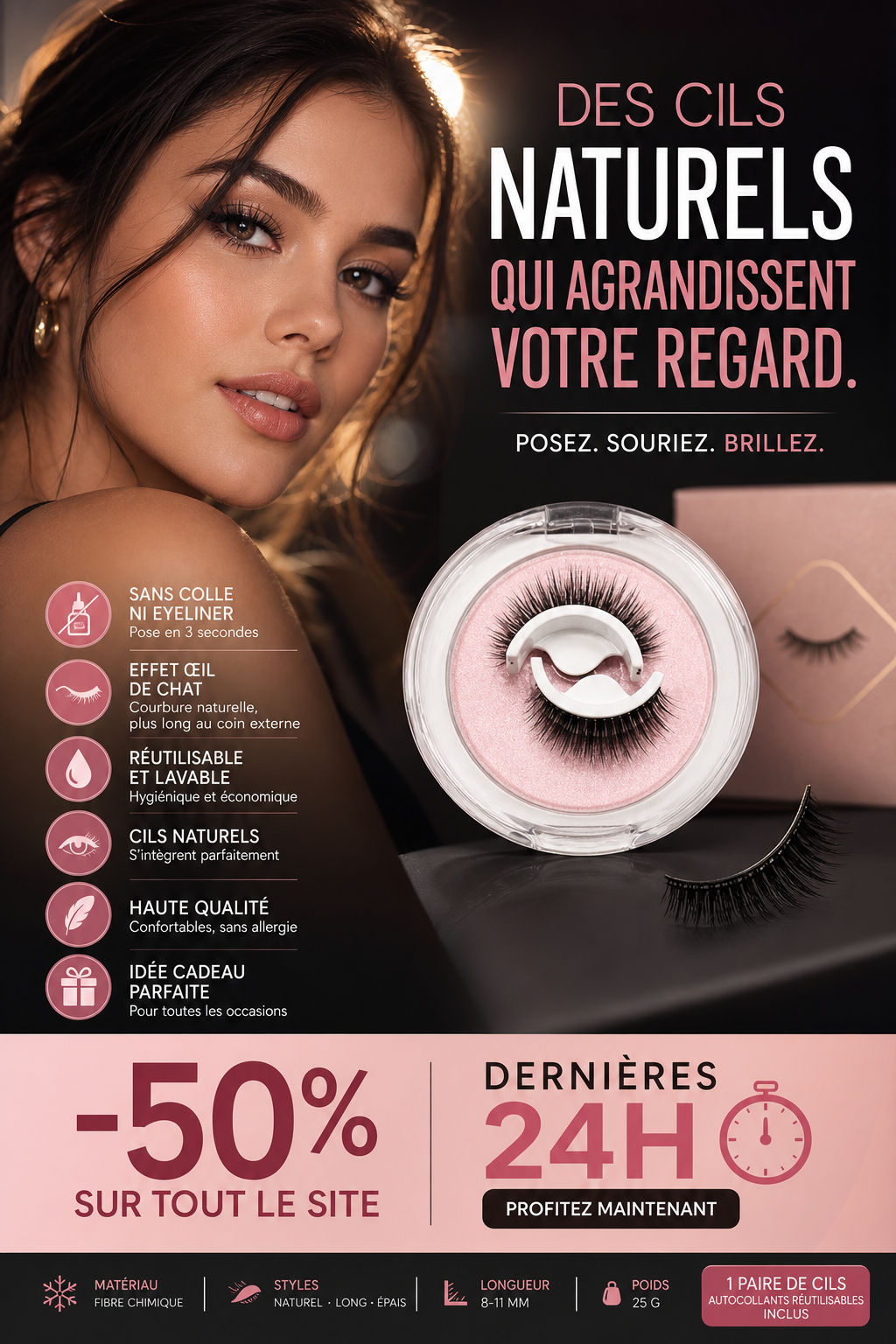 Self-Adhesive Reusable False Eyelashes